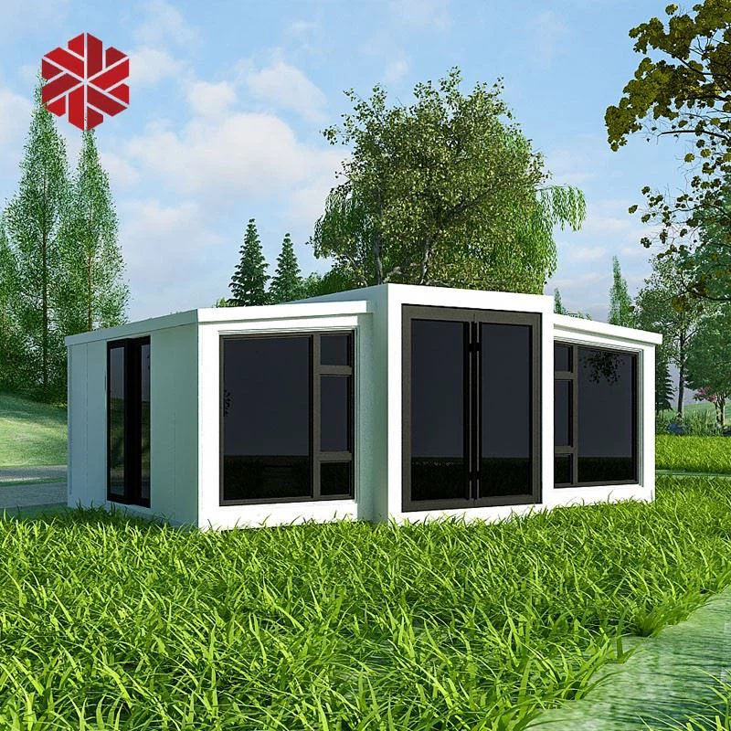 Casa contenedor móvil plegable prefabricada Casa contenedor expandible de 40 pies con un diseño de dos habitaciones