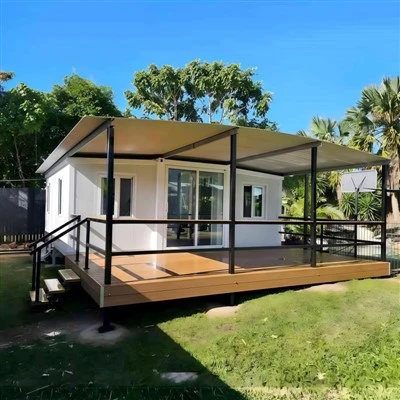 Casa contenedor moderna expandible con porche